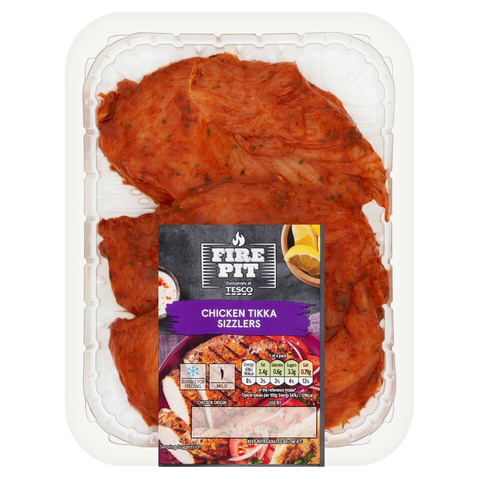 Tesco Fire Pit Chicken Tikka Sizzlers 300G