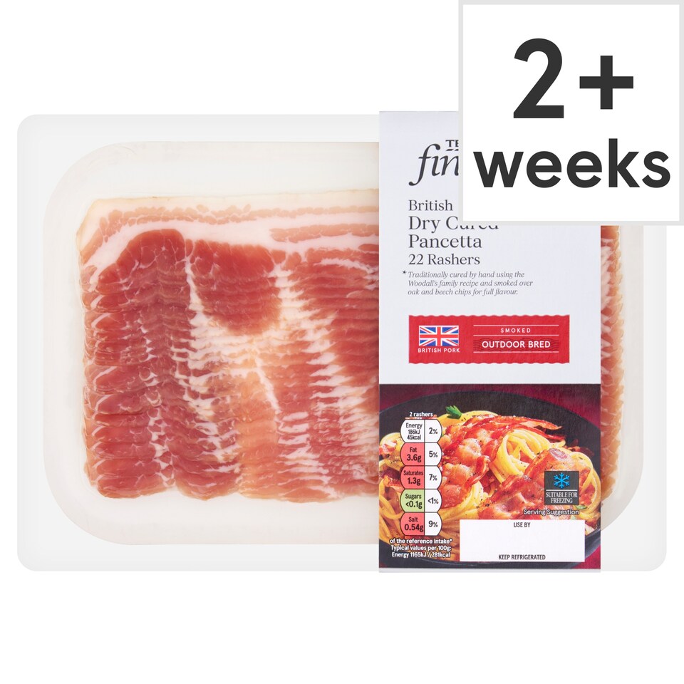 Tesco Finest Dry Cured Pancetta 22 Rashers 180G