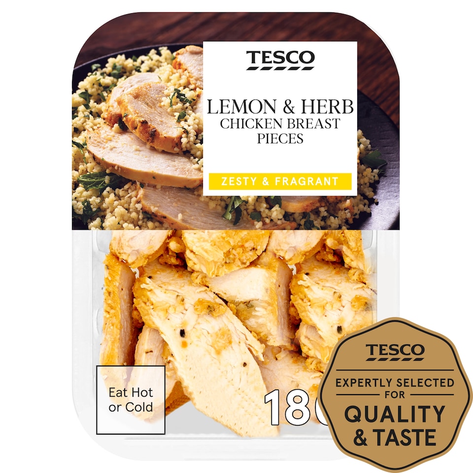 Tesco Lemon Cooked Chicken Breast Pieces 180G