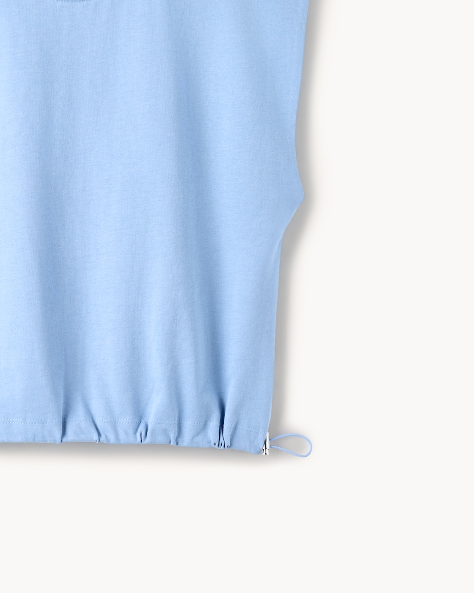 image 1 of F&F Pure Cotton Adjustable Hem Top in Blue