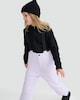 image 1 of F&F Girls Elasticated Strap Salopettes  in Purple