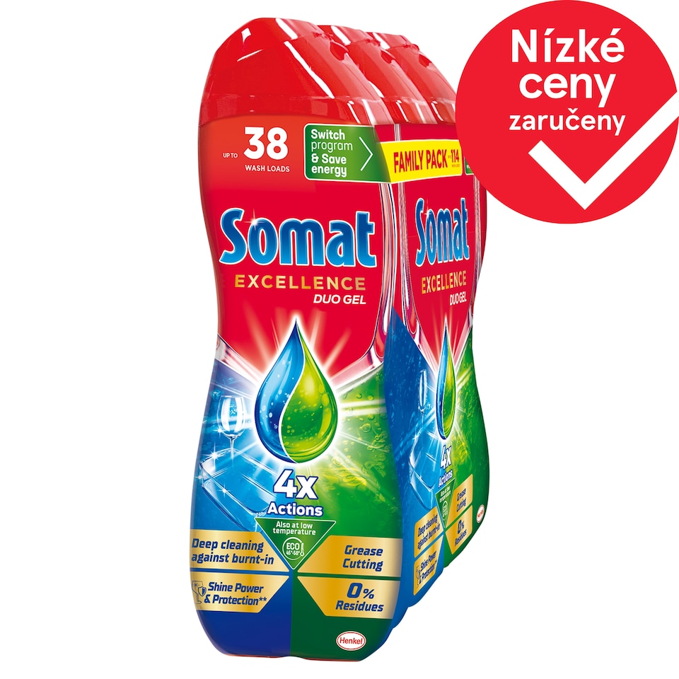 Somat Excellence Duo gel do myčky na mytí nádobí 3 x 684ml