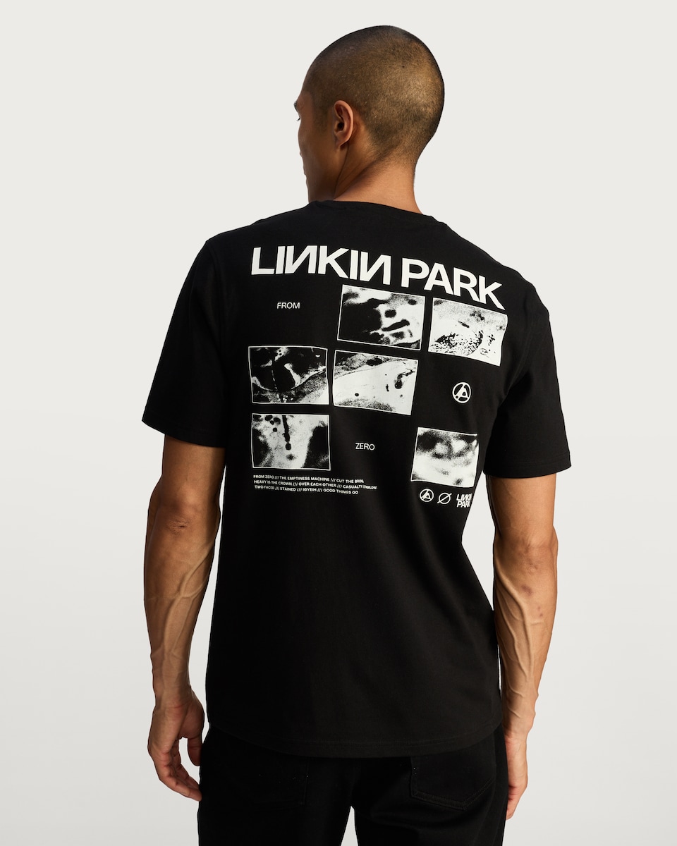 image 1 of Linkin Park Pure Cotton Slogan T-Shirt in Black