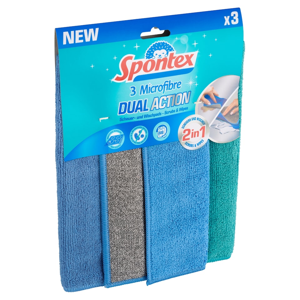 image 1 of Spontex Dual Action Cloth 3 pcs
