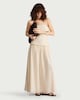 image 3 of F&F Linen Rich Bandeau Midi Dress in Cream