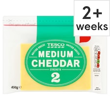 Tesco British Medium Cheddar Cheese 450 G