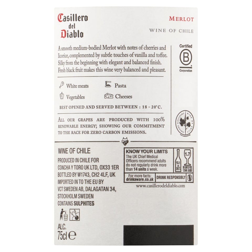 image 1 of Casillero Del Diablo Merlot 75Cl