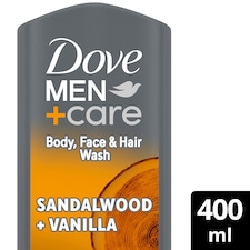 Dove Men+ Care Sandalwood and Vanilla Body Face & Hair Wash 400ml