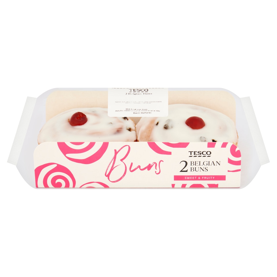 image 1 of Tesco Belgian Buns 2 Pack