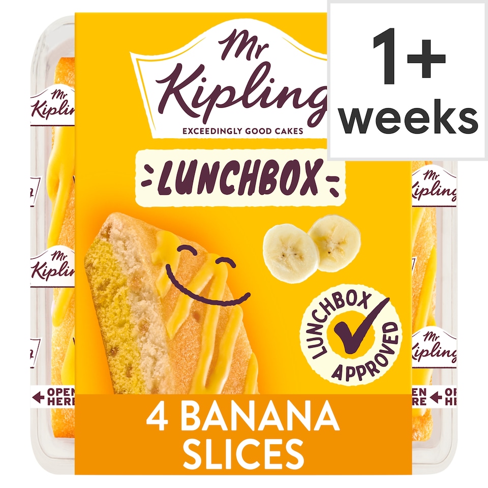 image 1 of Mr Kipling Banana Lunchbox Cake Slices 4 pack