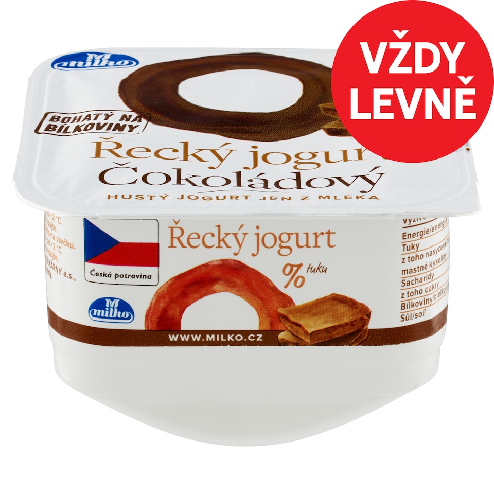 Milko Řecký jogurt 0% čokoláda 140g