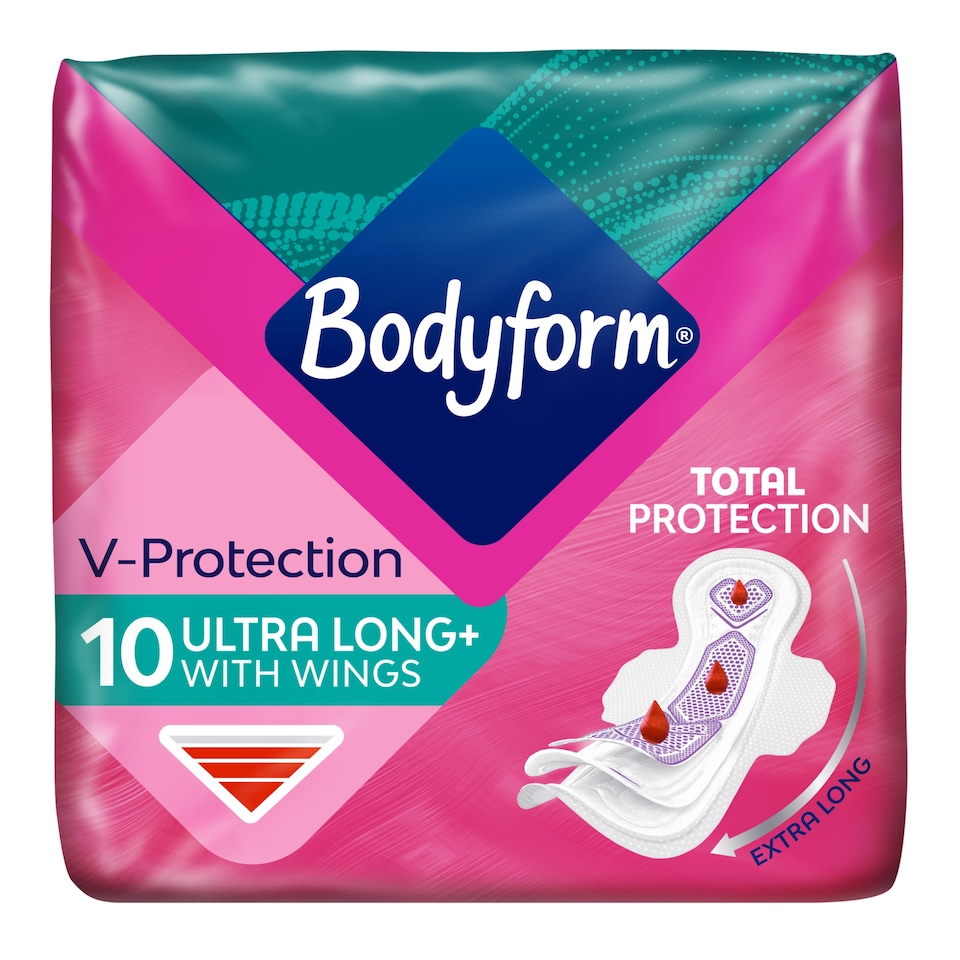 image 1 of Bodyform Ultra Long Sanitary Towels Wings 10 pack