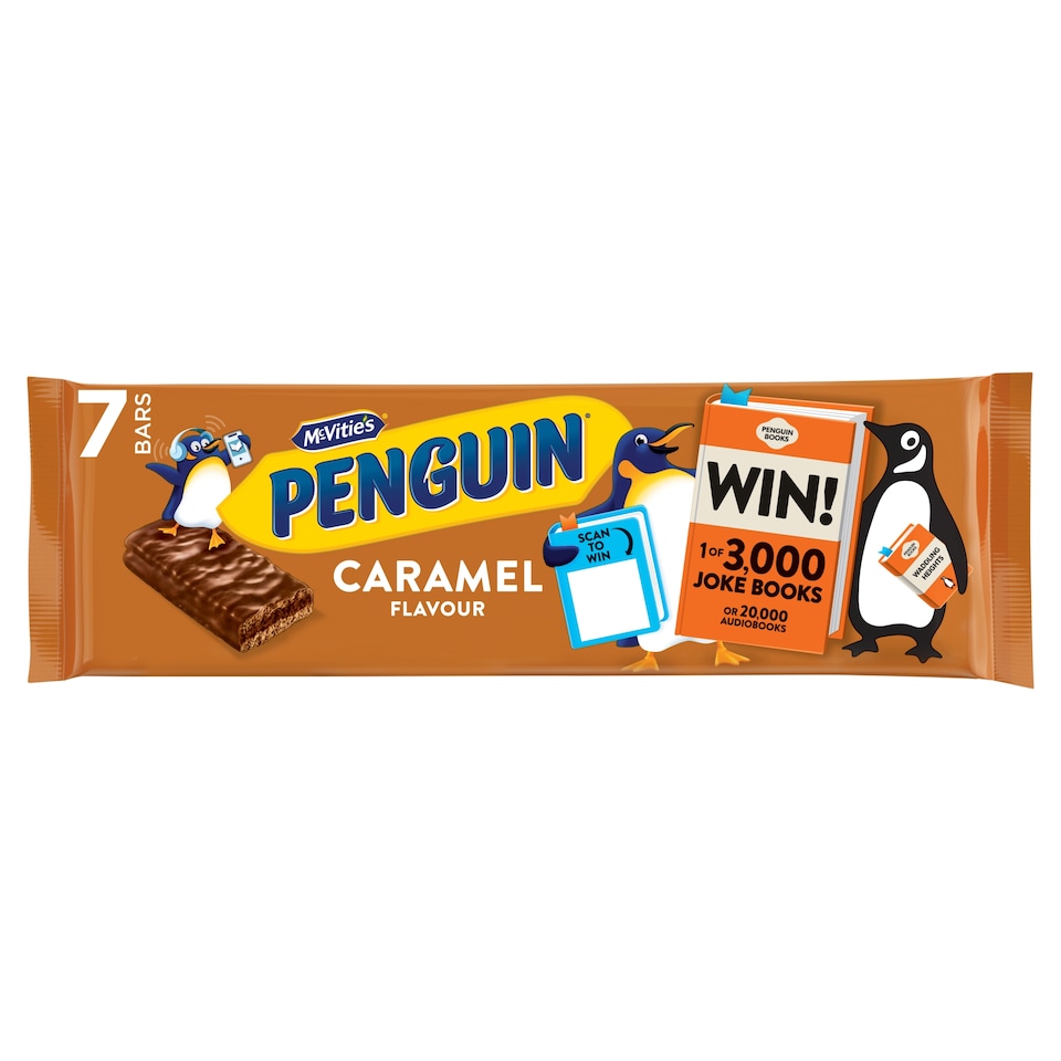 McVitie's Penguin Caramel Biscuits Bars 7 x 24.6g