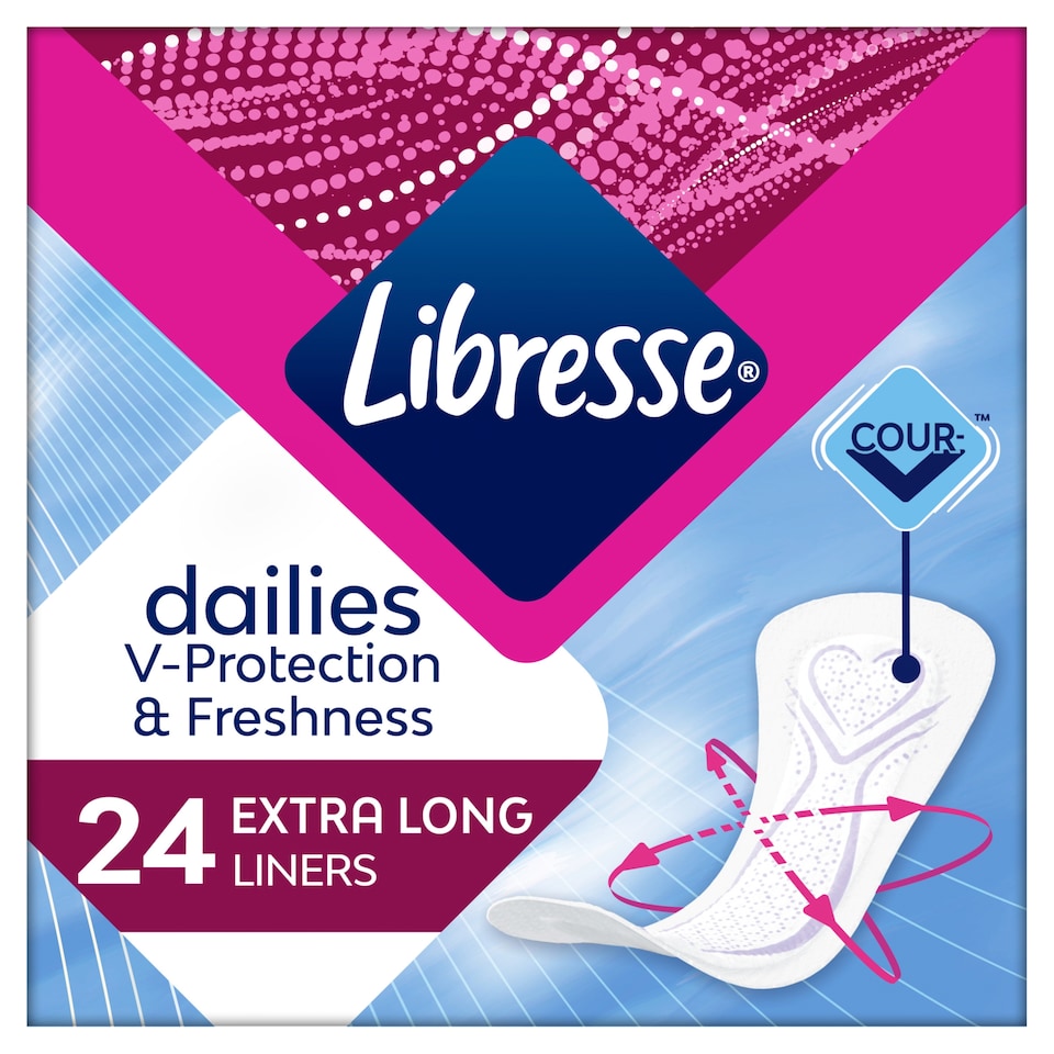 image 1 of Libresse Dailies V-Protection & Freshness Extra Long Liners 24 pcs