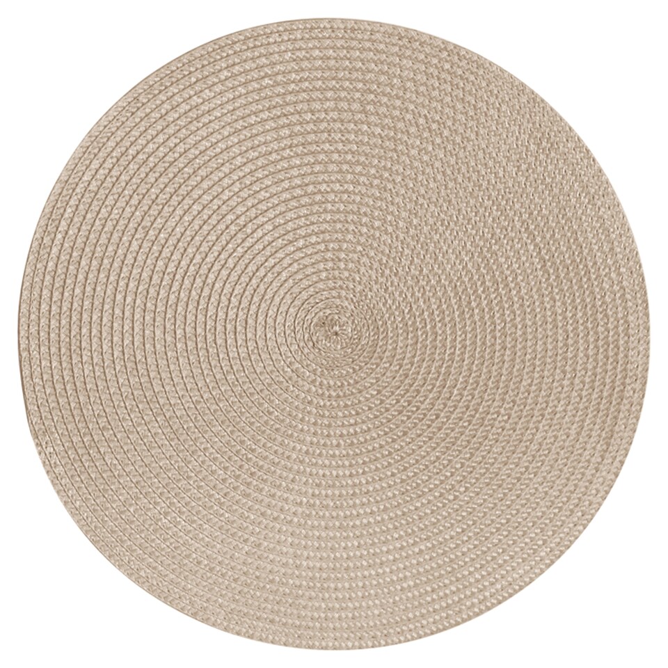 F&F Home Woven Round Natural Placemat 2 Pack