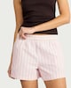 image 1 of F&F Pure Cotton Striped Shorts in Pink