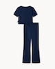 image 2 of F&F Active Girls ULTRAMOVE Wrap Top and Flared Leggings Set in Navy