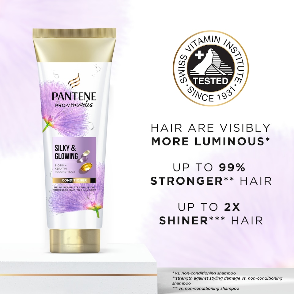 image 1 of Pantene Pro-V Silky & Glowing Hair Conditioner 275ml