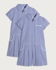 image 4 of F&F School Girls 2-Pack Gingham Short Sleeved Playsuits in Navy