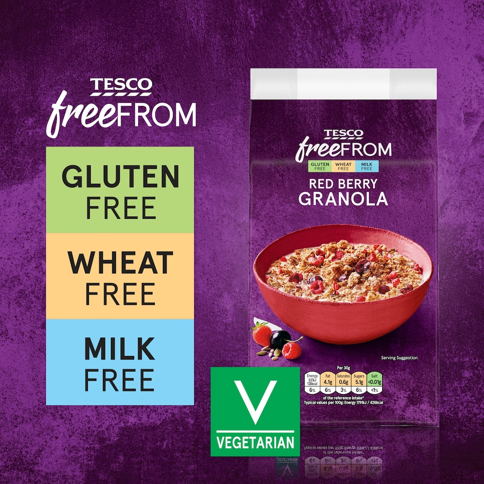image 1 of Tesco Free From Red Berry Granola 350g