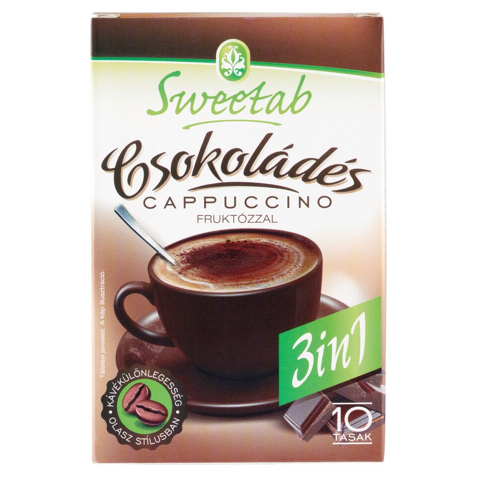 Sweetab 3in1 Chocolate Flavoured Cappuccino Instant Coffee Specialty with Fructose 10 x 10 g (100 g)