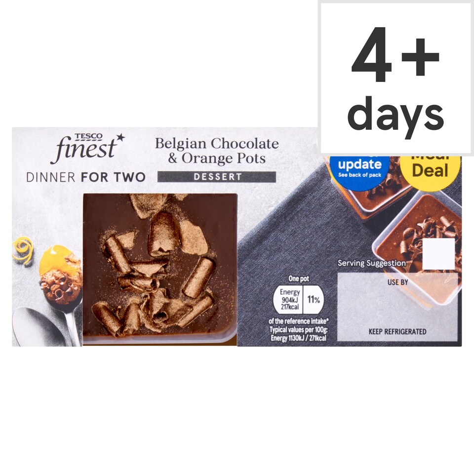 Tesco Finest 2 Belgian Chocolate & Orange Pots 160G Tesco Groceries