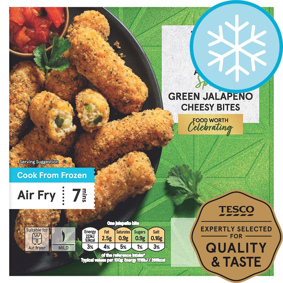 Tesco 8 Green Jalapeno Peppers Bites 160G