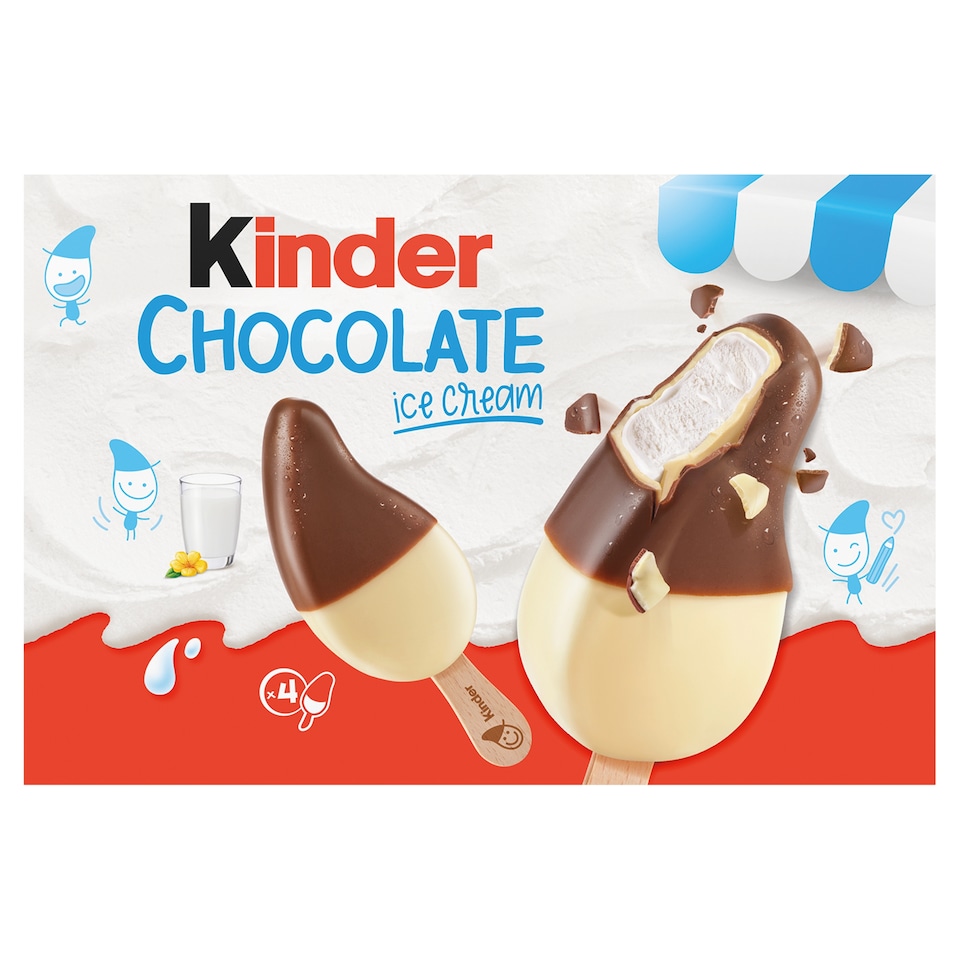 Kinder tejes jégkrém tejes bevonattal és minőségi tejcsokoládé bevonattal 152 g