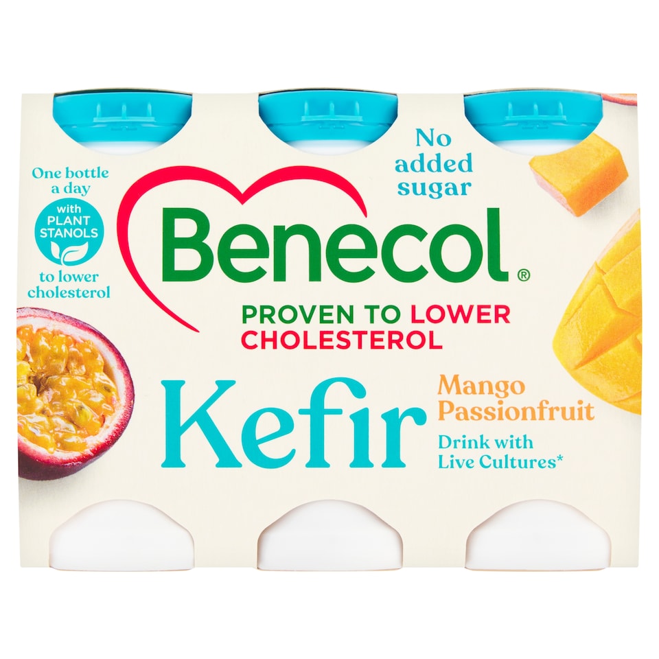 image 1 of Benecol Kefir Mango-Passion Yogurt Drink 6x67.5g