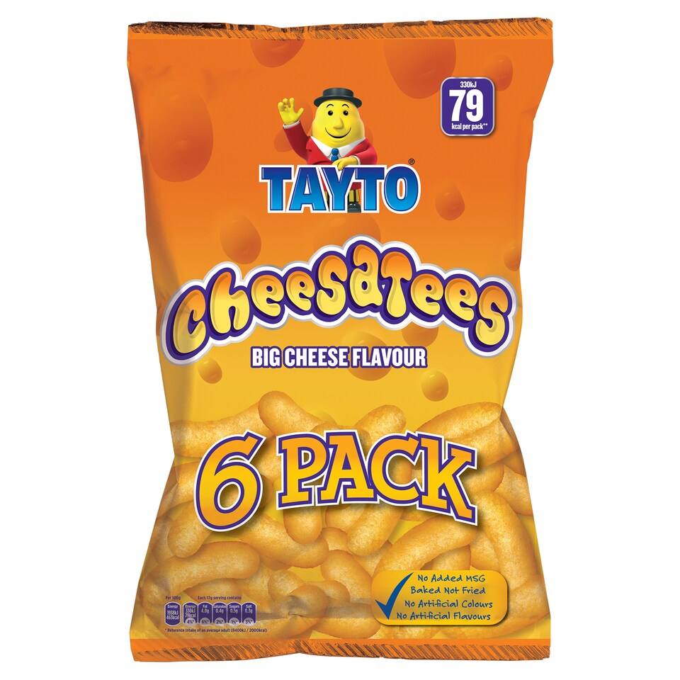 Tayto Cheesatees Big Cheese Flavour 6 X 17G