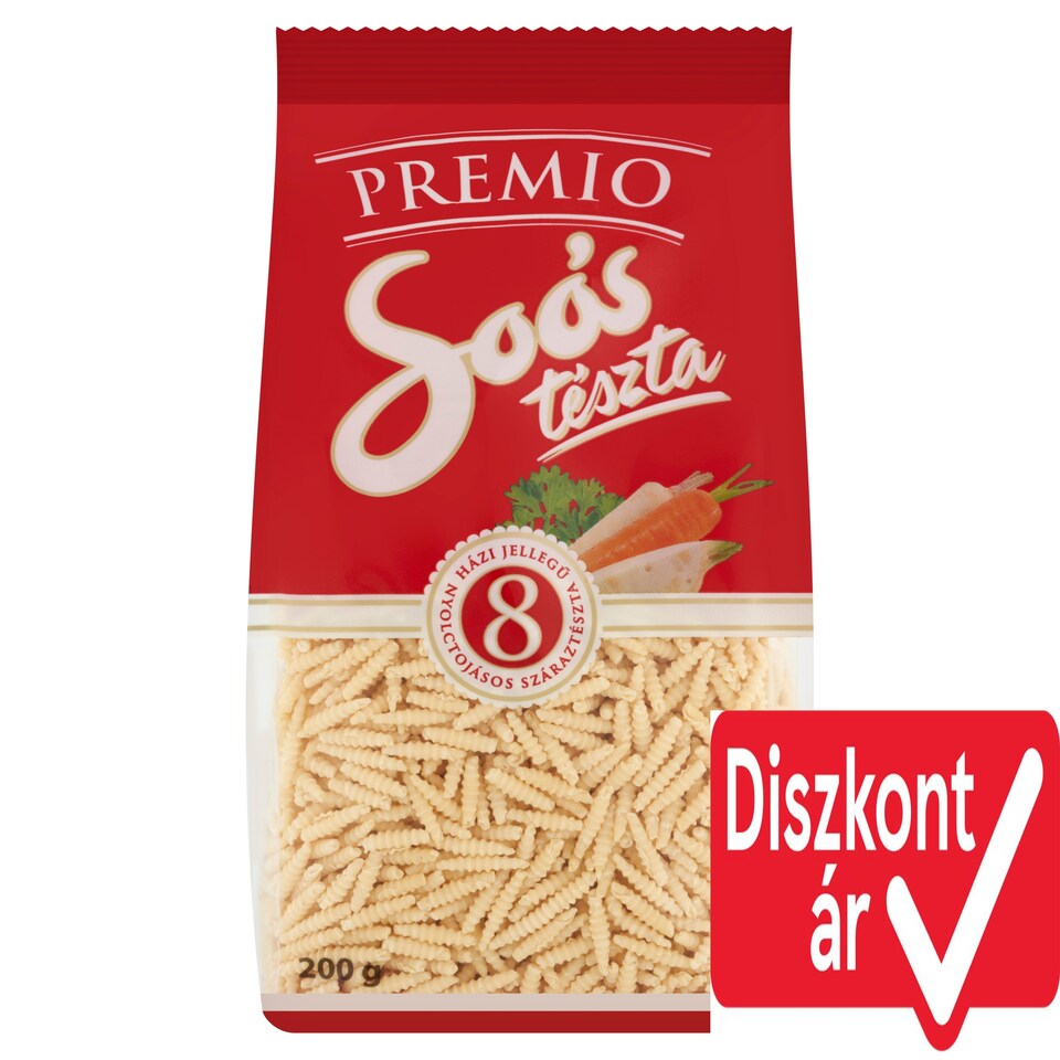 Soós Premio Spiral Home Style Dried Pasta with 8 Eggs 200 g