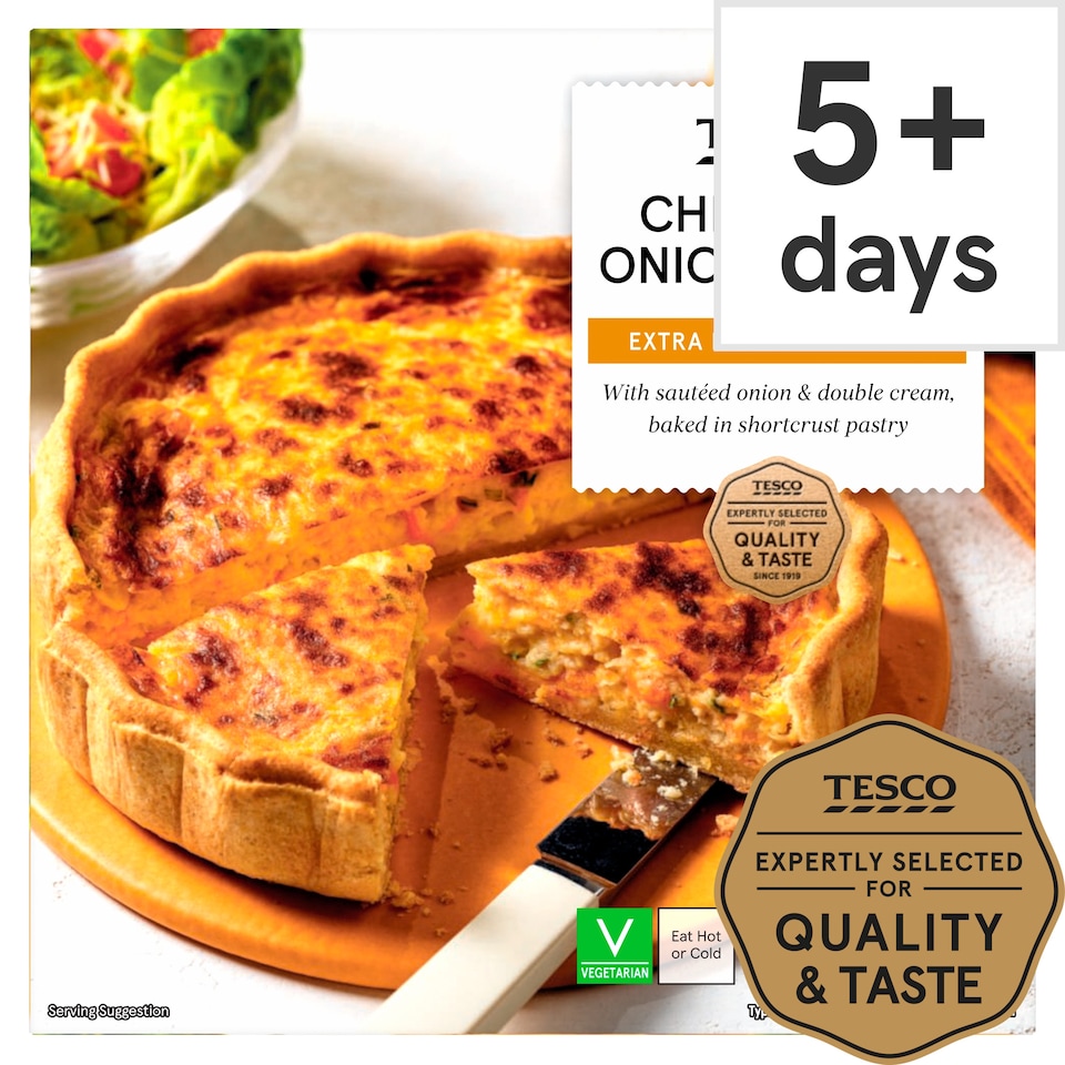 Tesco Cheddar & Onion Quiche 400G
