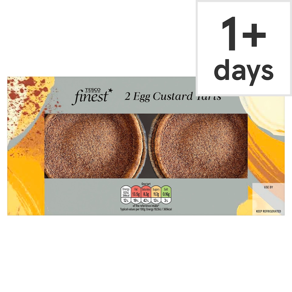 Tesco Finest Egg Custard Tarts 2 Pack 134g