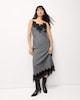image 2 of F&F Pure Cotton Checked Lace Trim Midi Dress in Multi Black