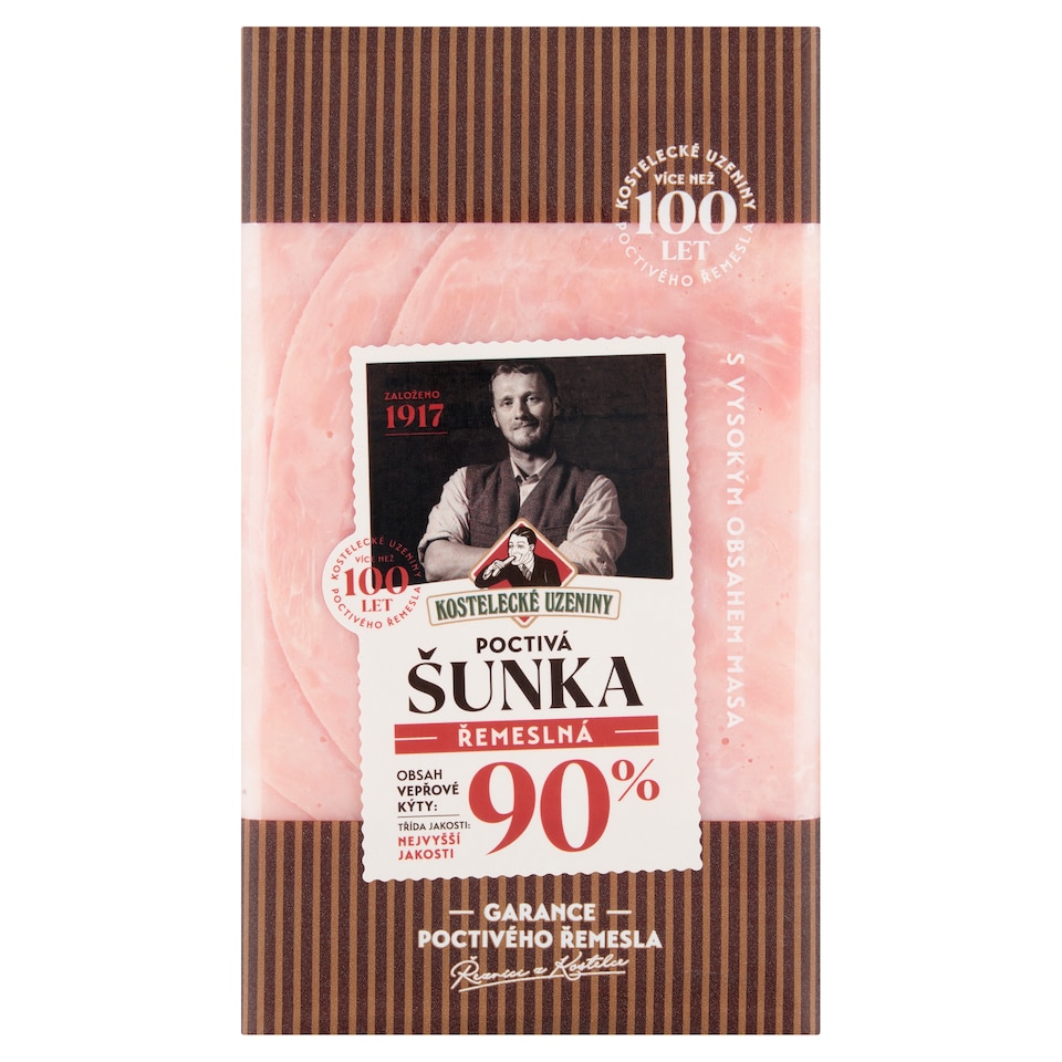 obrázok 1 z Kostelecké Uzeniny Poctivá řemeselná šunka 0,100 kg
