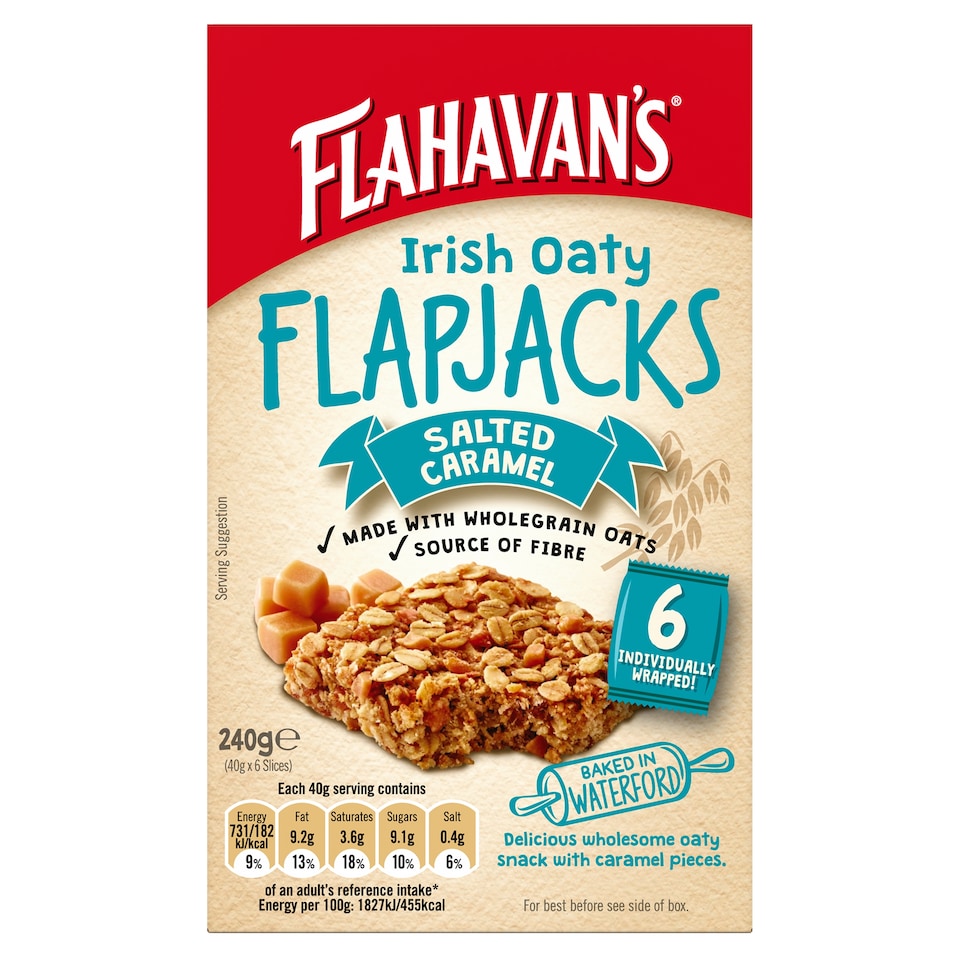 Flahavan's Irish Oaty Flapjacks Salted Caramel 240g