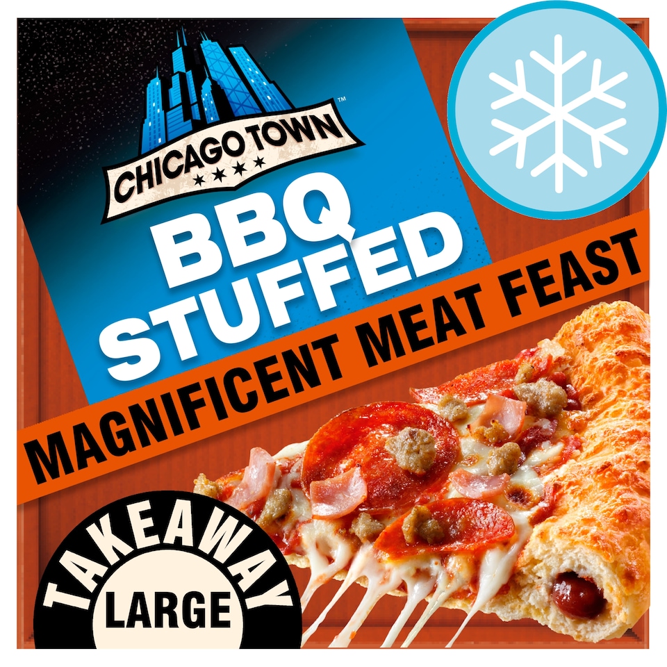 image 1 of Chicago Town Takeaway BBQ Stuffed Crust Magnificent Meat Feast Pizza 640g