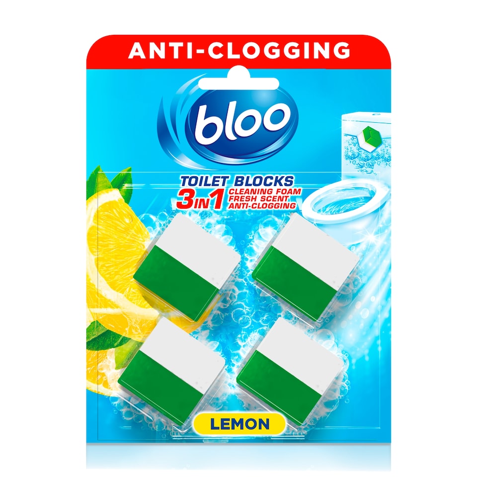 image 1 of Bloo Toilet Blocks - Lemon 4 x 50g (200g)
