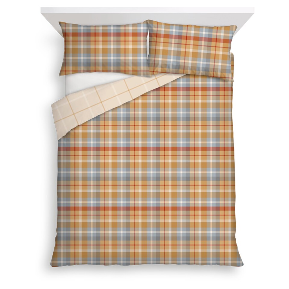 Tesco Multicoloured Tartan Brushed Duvet Set Double Tesco Groceries