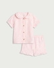 image 1 of F&F Baby 2-Piece Pure Cotton Frill Trim Shirt and Shorts Pyjama Set in Pink
