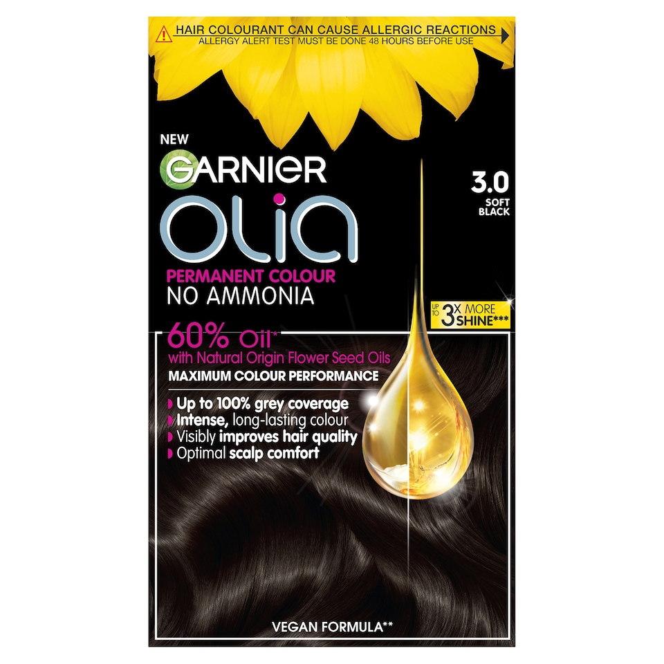 image 1 of Garnier Olia No Ammonia Permanent Hair Dye - Soft Black 3.0