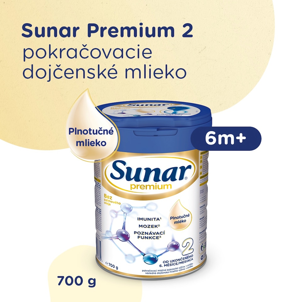 obrázok 1 z Sunar Premium 2 pokračovacie dojčenské mlieko 700 g