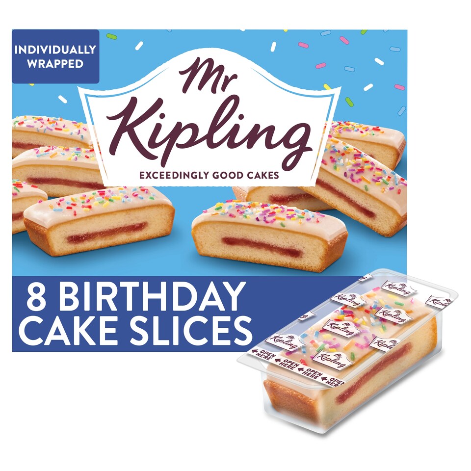 image 1 of Mr Kipling 8 Birthday Cake Slices