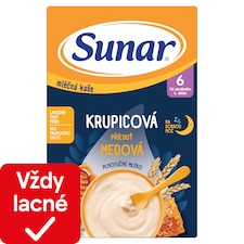 Sunar mliečna krupicová kaša na dobrú noc medová 210 g