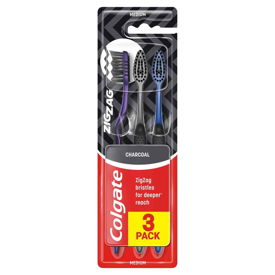 obrázok 1 z Zubná kefka Colgate ZIG ZAG charcoal 3 ks