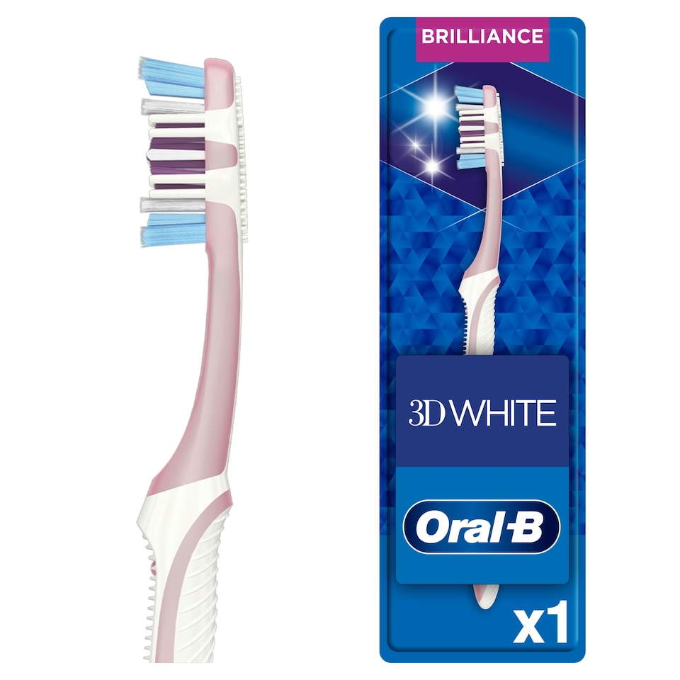 image 1 of Oral-B 3D White Brilliance Medium Manual Toothbrush