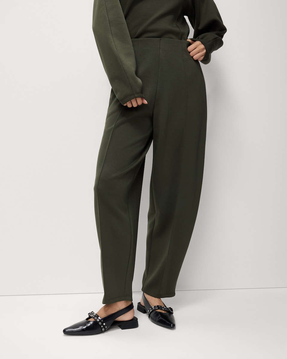 image 1 of F&F Scuba Barrel Leg Co-ord Trousers in Olive