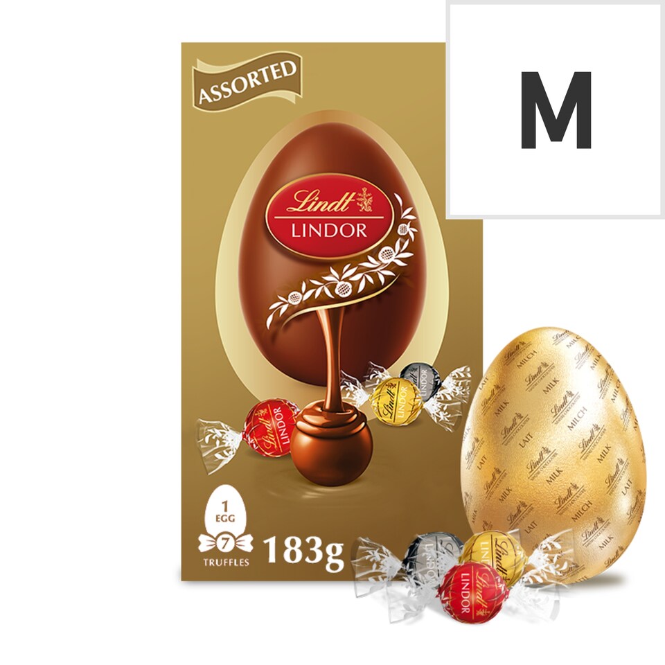 image 1 of Lindt Lindor Milk Chocolate Egg with Lindor Assorted Truffles 183g