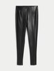 image 4 of F&F Faux Leather Skinny Trousers in Black
