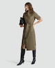 image 1 of F&F Faux Suede Belted Button Through Midi Dress in Olive
